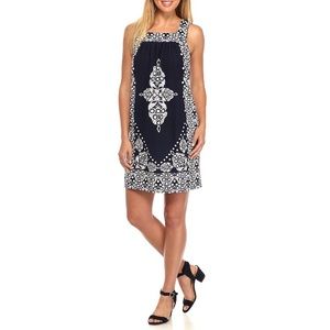 Crown and Ivy Navy/White Shift Dress